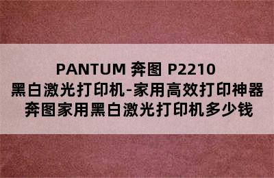 PANTUM 奔图 P2210 黑白激光打印机-家用高效打印神器 奔图家用黑白激光打印机多少钱